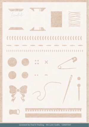 Card Deco Essentials Stencil - Sewing Stitches (14,8 x 21 cm) - CDEST067