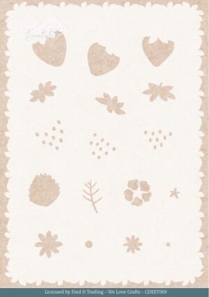 Card Deco Essentials Stencil - Sweet Strawberries (14,8 x 21 cm) - CDEST069