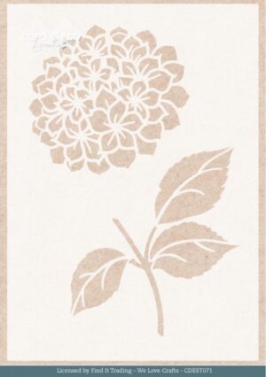 Card Deco Essentials Stencil - Blue Hydrangea (14,8 x 21 cm) - CDEST071