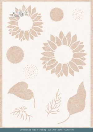 Card Deco Essentials Stencil - Blooming Sun (14,8 x 21 cm) - CDEST073