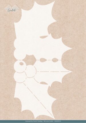 Card Deco Essentials Stencil - Floral Holly (14,8 x 29,7 cm) - CDEST074