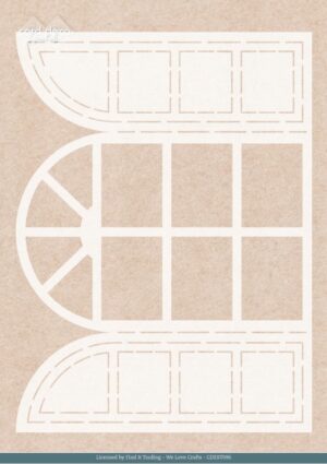 Card Deco Essentials Stencil Winter Bunnies - Winter Window (25,7 x 19 cm)