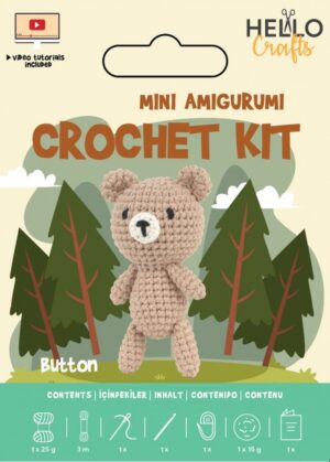 The Knitty Critters Mini Amigurumi Haakpakket - Button