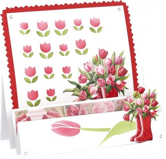 Card Deco Essentials Stencil - Tulips (14,3 x 9,4 cm - 10,8 x 10,8 cm) - CDEST059 - Afbeelding 2