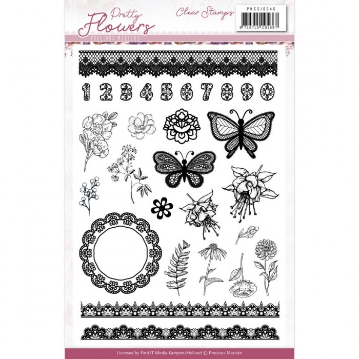 Clear Stamps - Precious Marieke - Pretty Flowers - PMCS10046