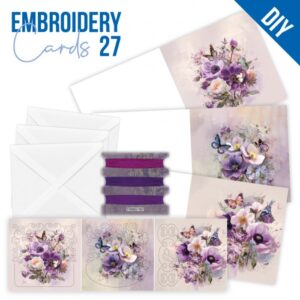 Embroidery Cards Nr. 27 Purple Flowers