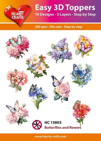 Easy 3D Toppers - Butterflies and flowers - HC13803