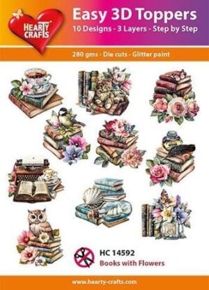 Easy 3D Toppers - Books With Flowers - HC14592