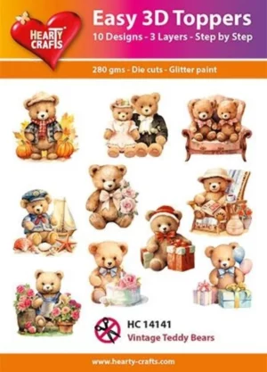 Easy 3D Toppers - Vintage Teddy Bears - HC14141
