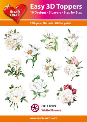Easy 3D Toppers - White flowers - HC11809