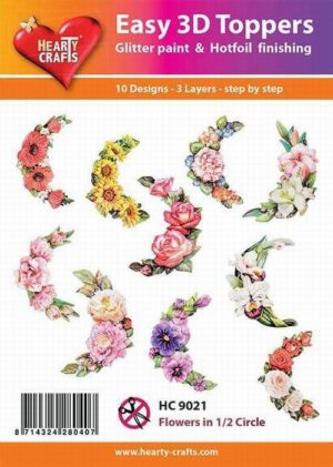 Easy 3D Toppers - Flowers in 1/2 Circle - HC9021