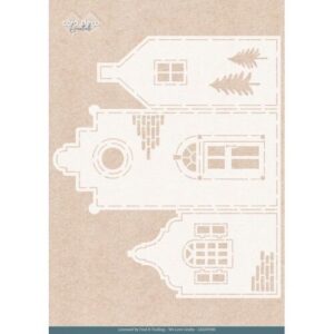 Card Deco Essentials Stencil - Cosy House Card (24,1 x 21 cm) - CDEST090