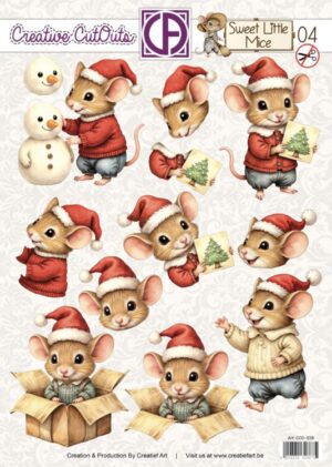 Push-out sheet - 3D - Creative Cut Outs - Sweet little mice 04