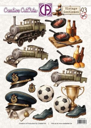 Push-out sheet - 3D - Creative Cut Outs - Vintage Gentlemen 03