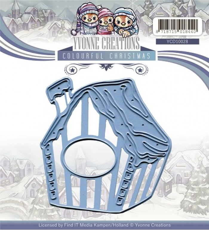 Snijmal - Yvonne Creations - Colourful Christmas - Bird House - YCD10028