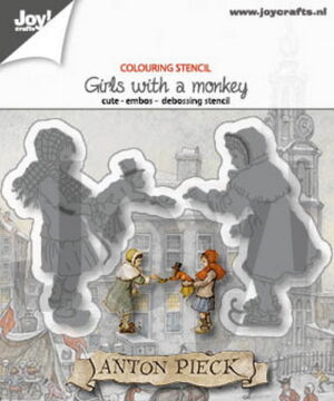 Snijmal - Joy! Crafts - Anton Pieck: Girls with a Monkey - 6002/1377