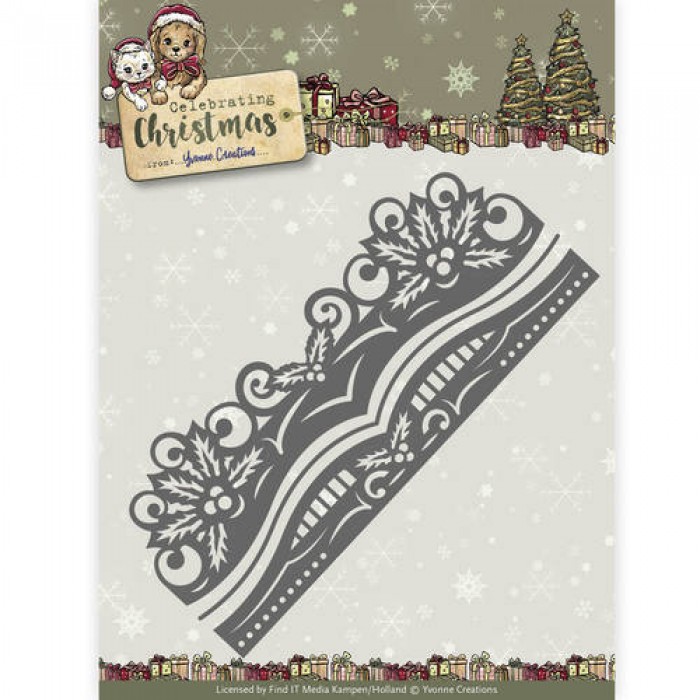 Snijmal - Yvonne Creations - Celebrating Christmas: Holly Border - YCD10112