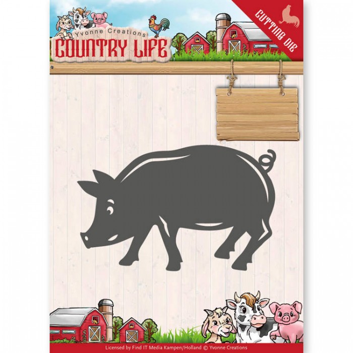 Snijmal - Yvonne Creations - Country Life - Pig - YCD10130