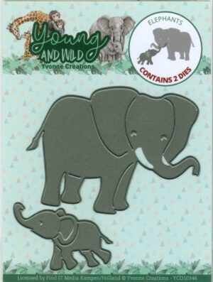 Snijmal - Yvonne Creations - Young and Wild - Elephants - YCD10346