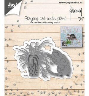 Snijmal - Joy! Crafts - Playing Cat With Plant - 6002/1127