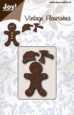 Snijmal - Joy! Crafts - Vintage Flourishes: Gingerbread Mannetje - 6003/0076