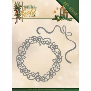 Snijmal - Amy Design - Christmas In Gold: Christmas Wreath - ADD10181