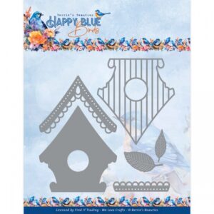 Snijmal - Berrie's Beauties - Happy Blue Birds - Happy Birdhouse - BBD10002