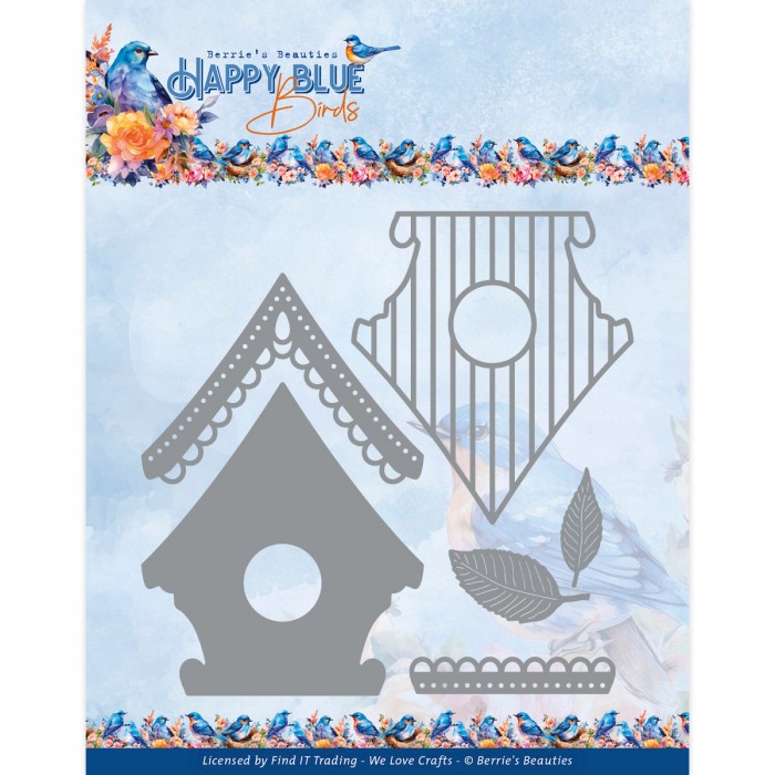 Snijmal - Berrie's Beauties - Happy Blue Birds - Happy Birdhouse - BBD10002