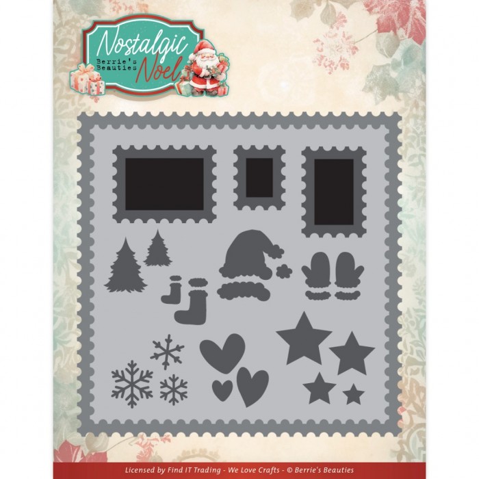 Snijmal - Berrie's Beauties - Nostalgic Noel: Nostalgic Postage Stamps - BBD10021