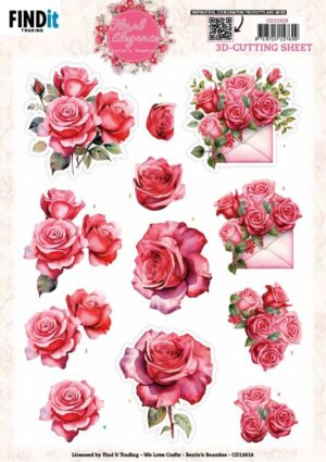 knipvel-3D - Berries Beauties - Floral Elegance: Romantic Roses - CD12418