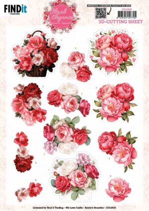 knipvel-3D - Berries Beauties - Floral Elegance: Peony Delight - CD12419
