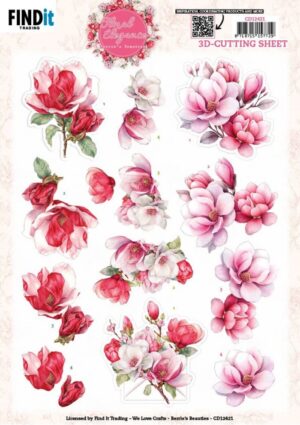 knipvel-3D - Berries Beauties - Floral Elegance: Magnolia Dreams - CD12421