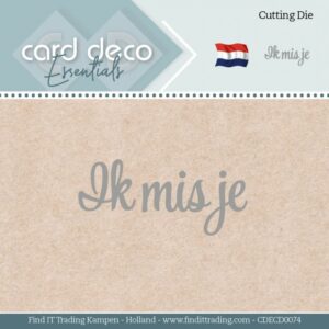 Snijmal - Card Deco Essentials - Ik Mis Je - CDECD0074