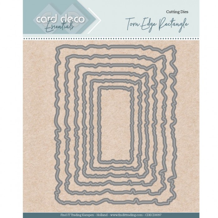 Snijmal - Card Deco Essentials - Torn Edge Rectangle - CDECD0097