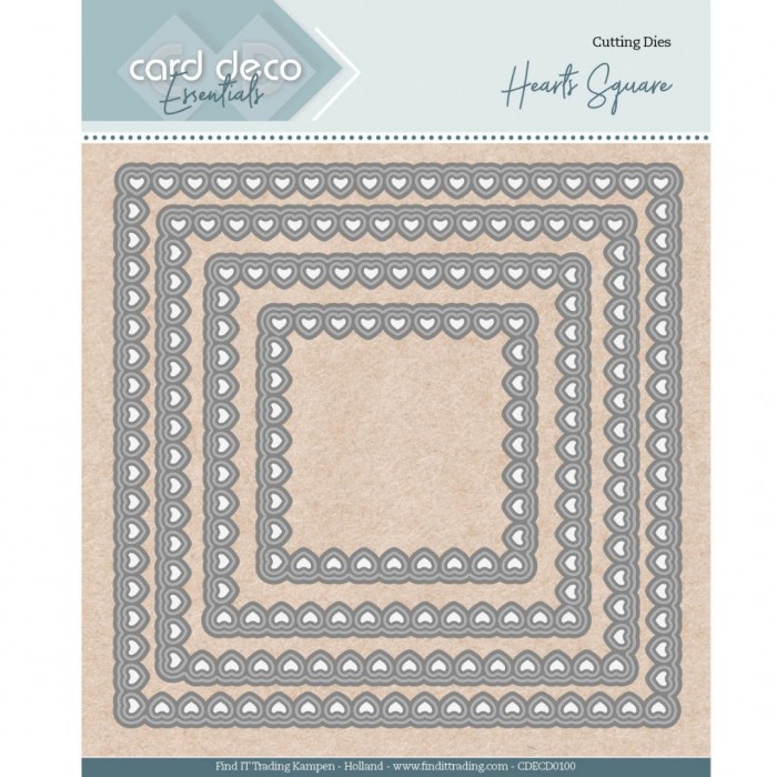 Snijmal - Card Deco Essentials - Bullet Hearts Square - CDECD0100