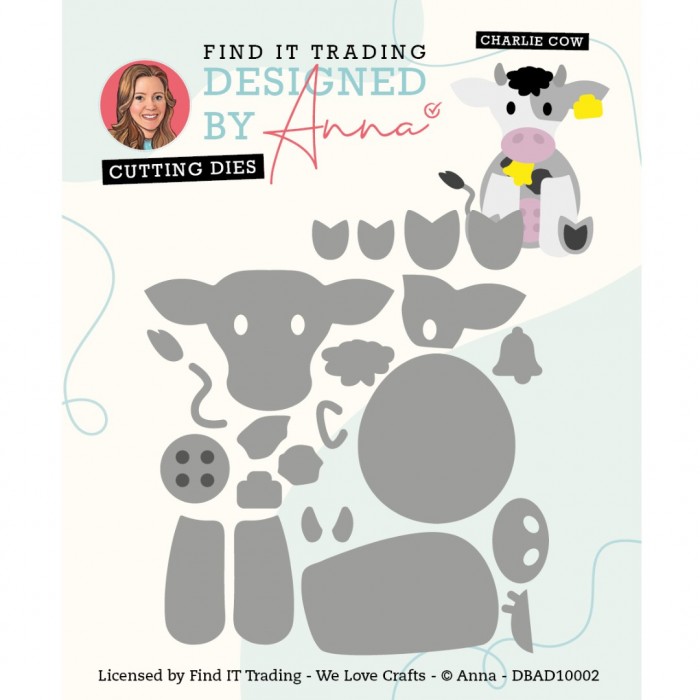 Snijmal - Designed By Anna - Mix & Match Cutting Dies: Charlie Cow - DBAD10002