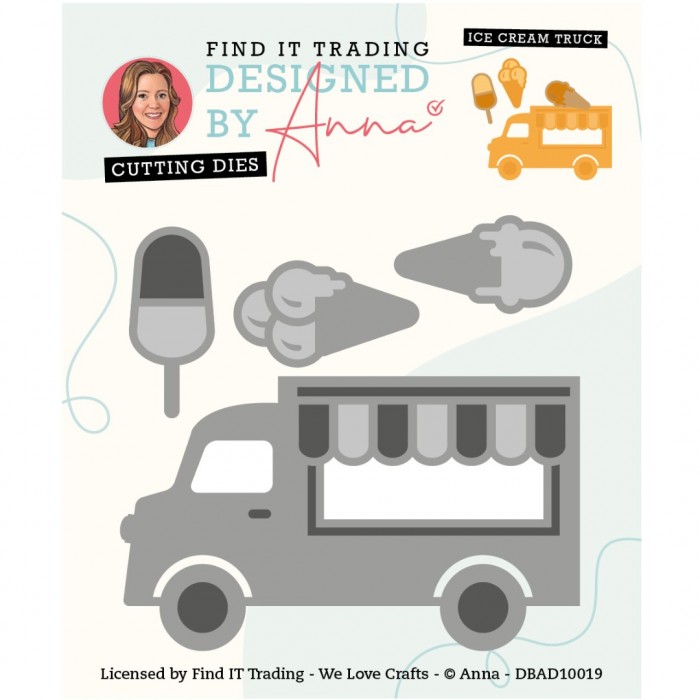 Snijmal - Designed By Anna - Mix & Match Cutting Dies: Ice Cream Truck - DBAD10019