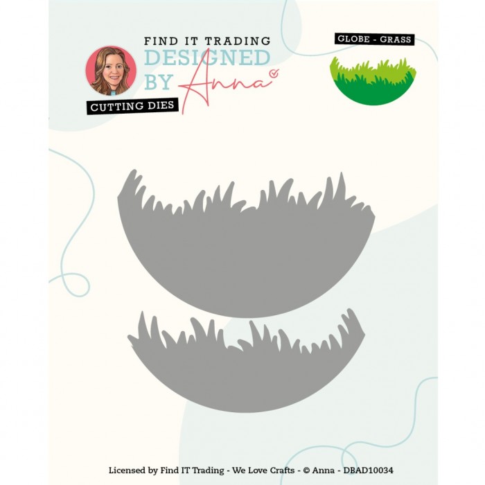 Snijmal - Designed By Anna - Mix & Match Cutting Dies: Globe-Grass - DBAD10034