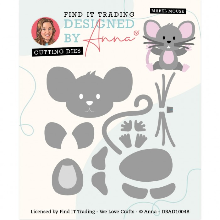 Snijmal - Designed By Anna - Mix & Match Cutting Dies: Mabel Mouse - DBAD10048