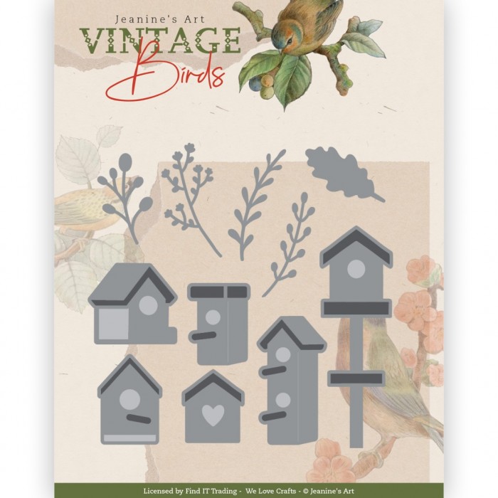 Snijmal - Jeanine's Art - Vintage Birds - Birdhouses - JAD10172