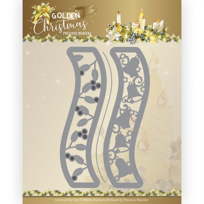 Snijmal - Precious Marieke - Golden Christmas: Christmas Bell Border - PM10238