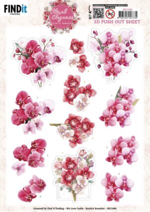 Push-out sheet - 3D - Berrie's Beauties - Floral Elegance: Orchid Grace - SB11080