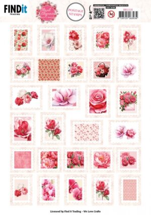 Push-out sheet - 3D - Berrie's Beauties - Floral Elegance: Postage Stamp - SB11115