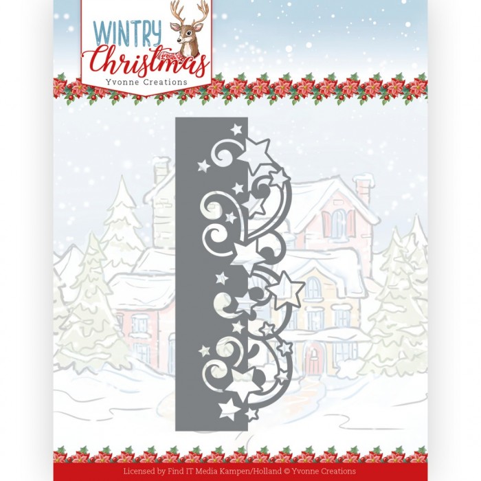 Snijmal - Yvonne Creations - Wintry Christmas - Stars Border - YCD10246