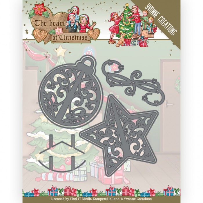 Snijmal - Yvonne Creations - The Heart of Christmas: Twinkling Decoration - YCD10254