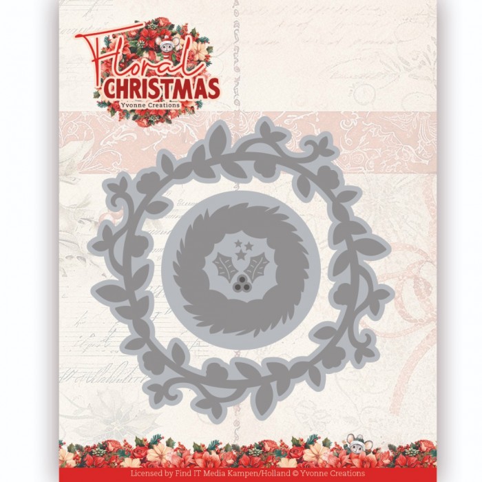 Snijmal - Yvonne Creations - Floral Christmas: Floral Wreath - YCD10366