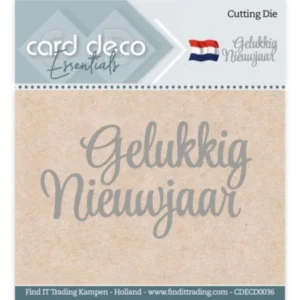 Snijmal - Card Deco Essentials - Gelukkig Nieuwjaar - CDECD0036