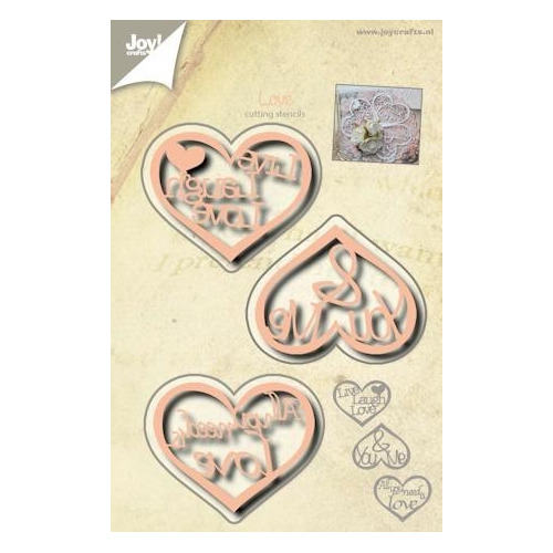 Snijmal - Joy! Crafts - Hartjes met Tekst - 6002/0525
