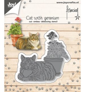 Snijmal - Joy! Crafts - Cat With Geranium - 6002/1358