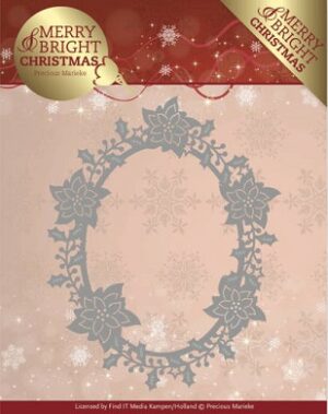 Snijmal - Precious Marieke - Merry Bright Christmas: Poinsettia Oval - PM10126